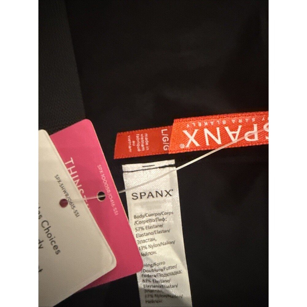 Spanx Black Mid Thigh Short Sz L NWT Breathable New Wardrobe Favorite - Picture 5 of 6